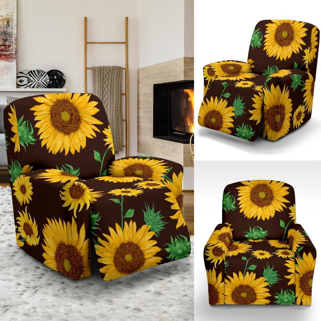 Sunflower Pattern Print Recliner Cover-grizzshop