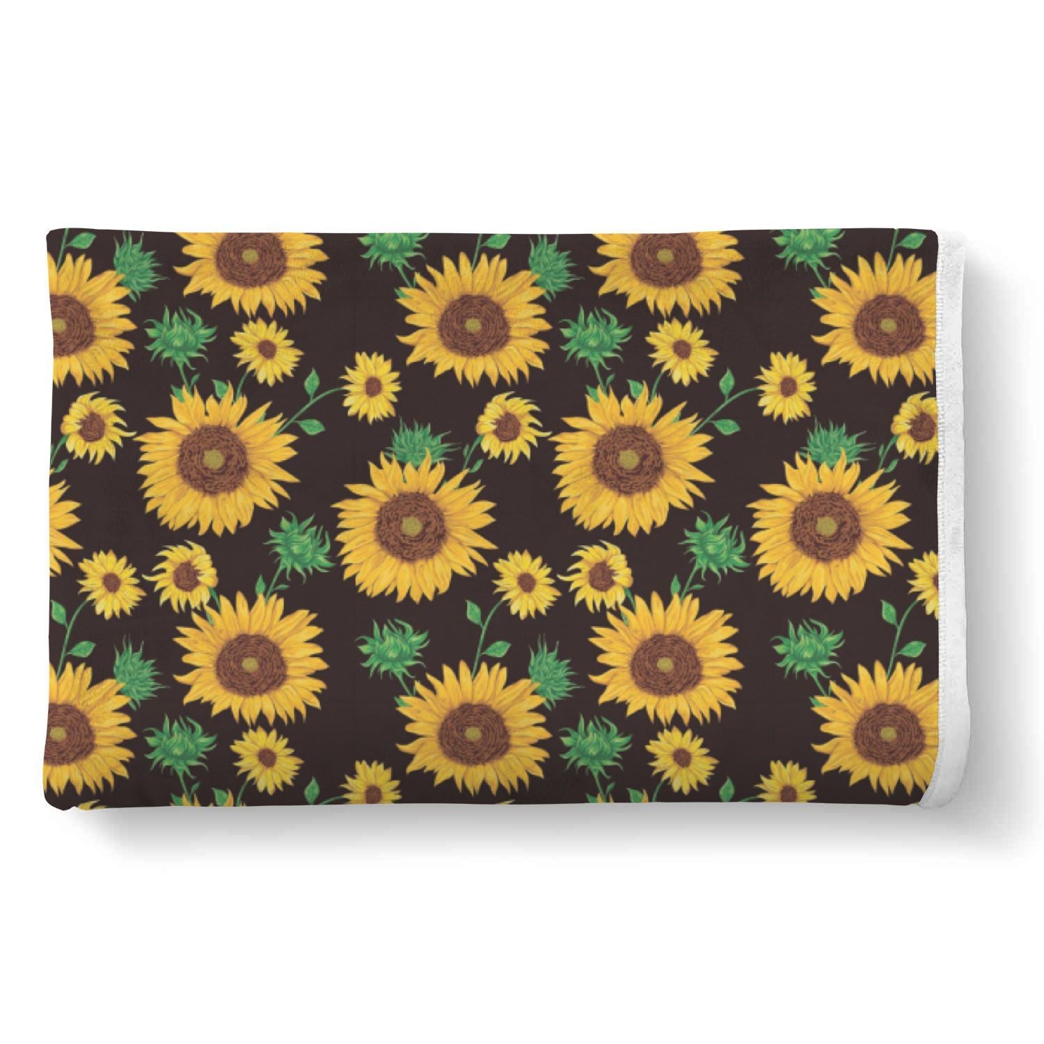 Sunflower Pattern Print Throw Blanket-grizzshop