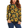 Sunflower Pattern Print Women Crewneck Sweatshirt-grizzshop