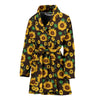 Sunflower Pattern Print Women Long Robe-grizzshop