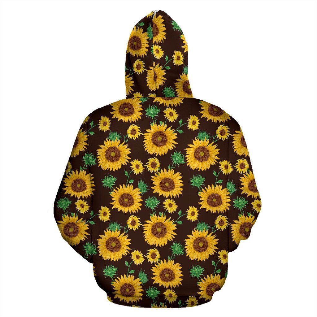 Sunflower Pattern Print Women Men Pullover Hoodie-grizzshop