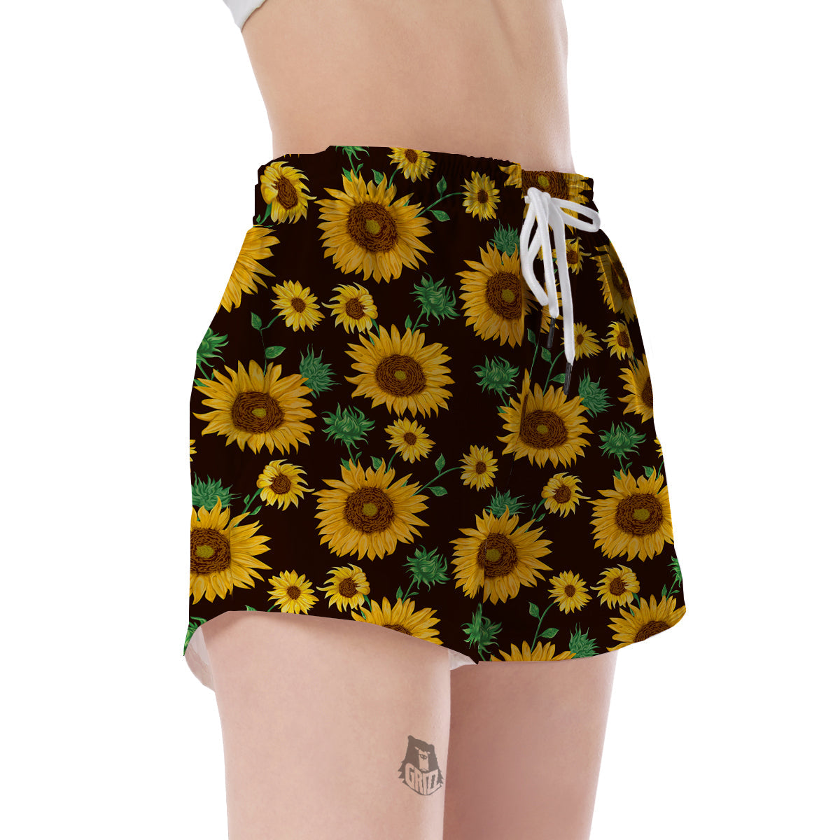 Sunflower Pattern Print Women's Shorts-grizzshop