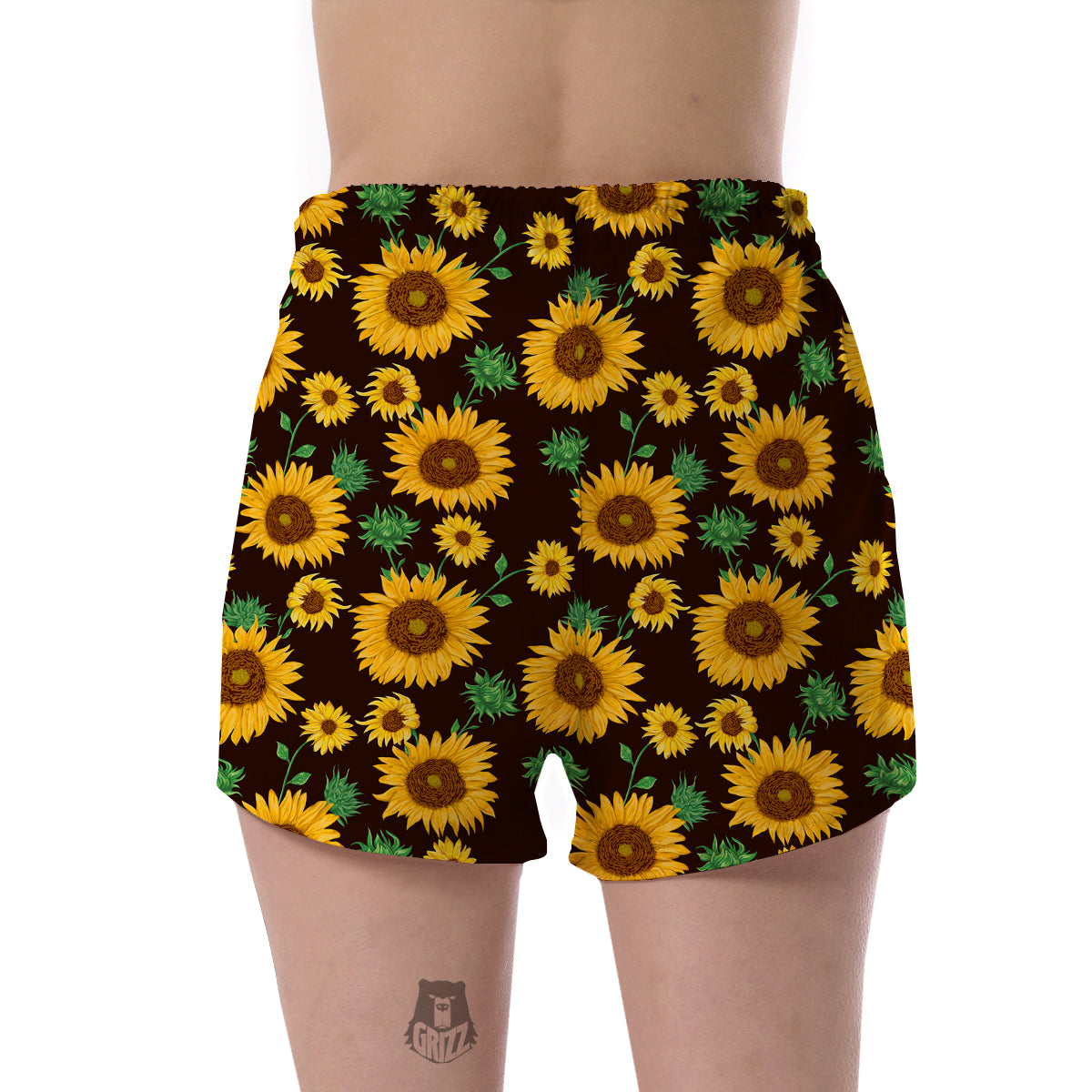 Sunflower Pattern Print Women's Shorts-grizzshop