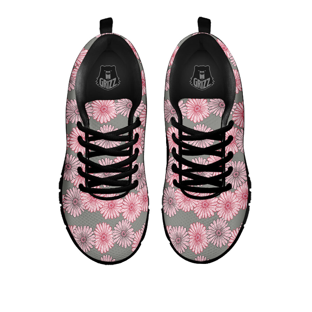 Sunflower Pink Print Pattern Black Sneaker-grizzshop