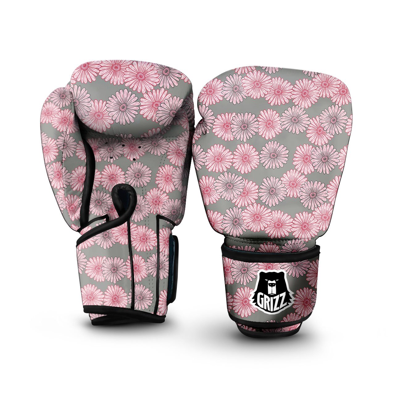 Sunflower Pink Print Pattern Boxing Gloves-grizzshop