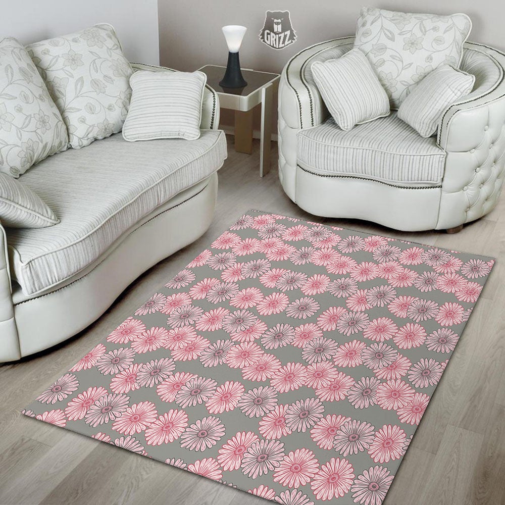 Sunflower Pink Print Pattern Floor Mat-grizzshop