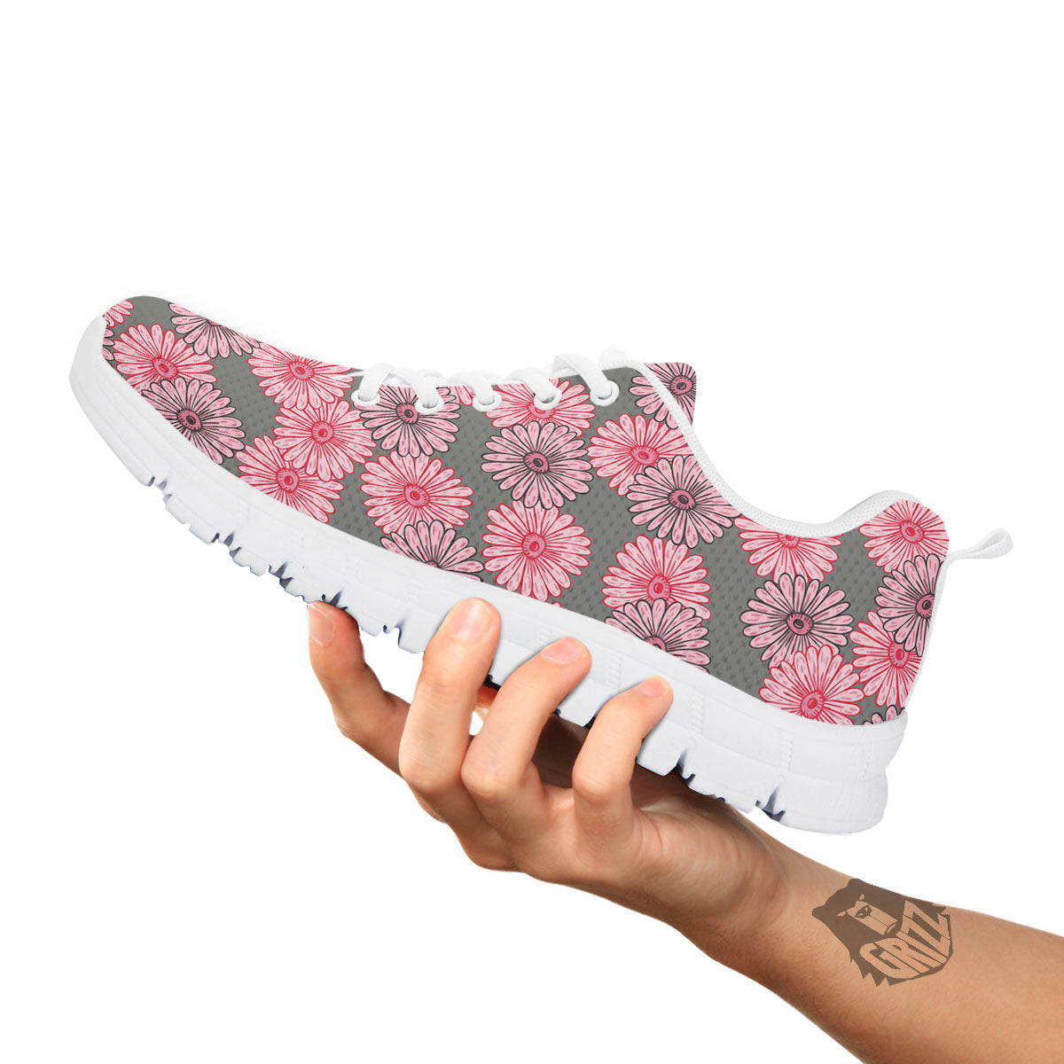 Sunflower Pink Print Pattern White Sneaker-grizzshop