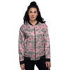 Sunflower Pink Print Pattern Women's Bomber Jacket-grizzshop