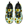 Sunflower Polka Dot Print Pattern Black Sneaker-grizzshop