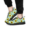 Sunflower Polka Dot Print Pattern Black Sneaker-grizzshop