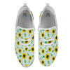 Sunflower Polka Dot Print Pattern White Athletic Shoes-grizzshop