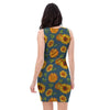 Sunflower Print Bodycon Dress-grizzshop