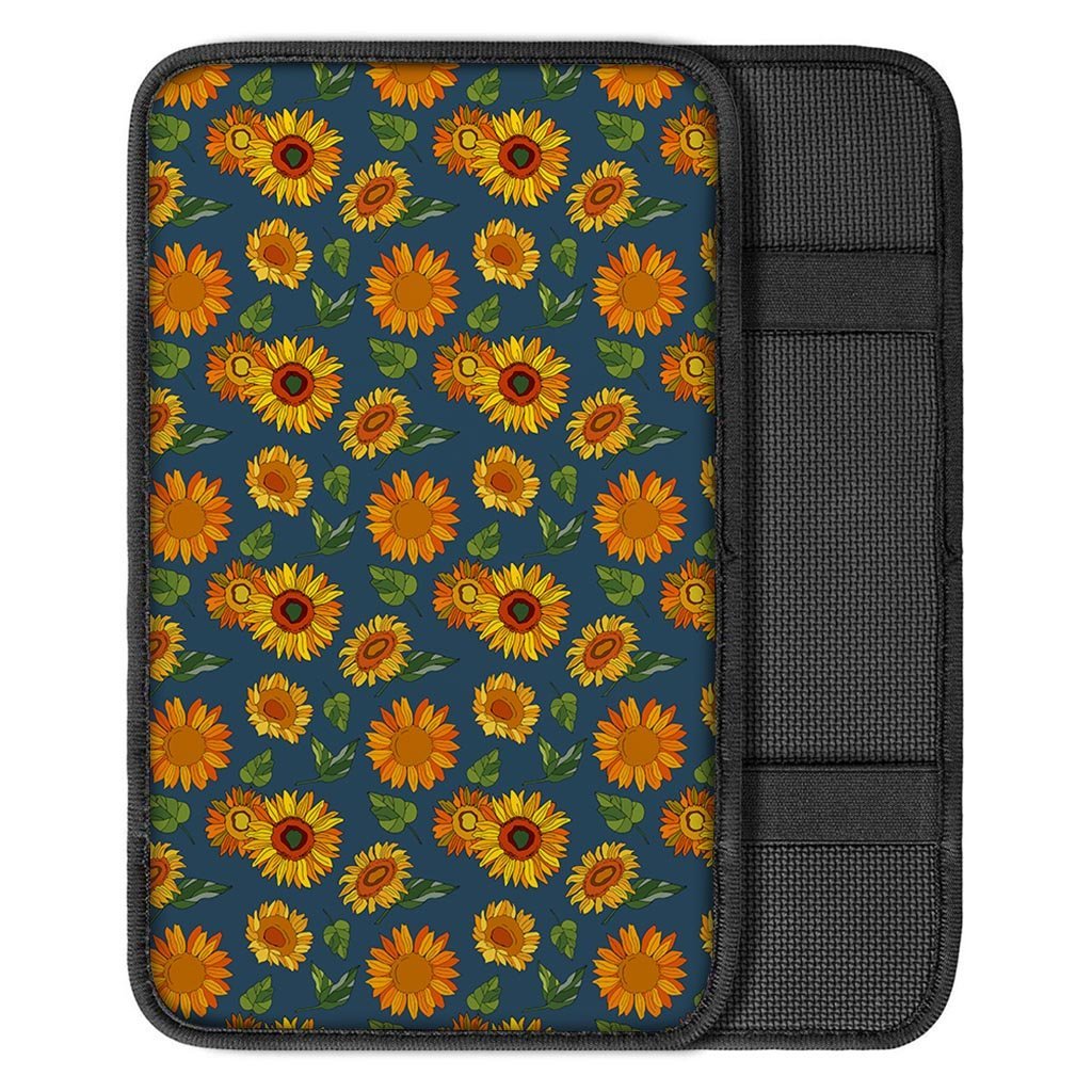 Sunflower Print Car Console Cover-grizzshop