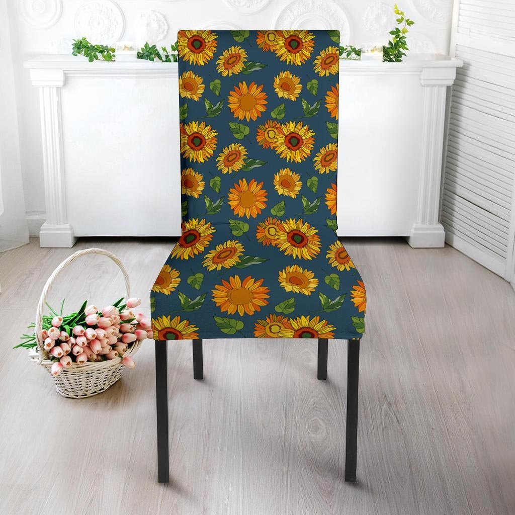 Sunflower Print Chair Cover-grizzshop