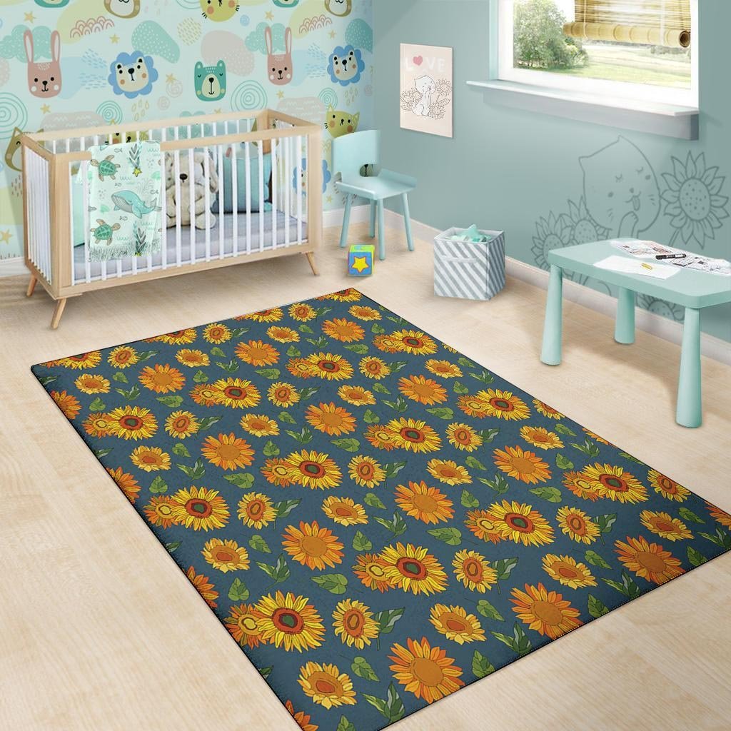 Sunflower Print Floor Mat-grizzshop