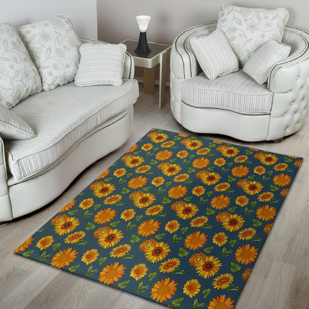 Sunflower Print Floor Mat-grizzshop