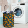 Sunflower Print Laundry Basket-grizzshop