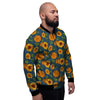 Sunflower Print Men's Bomber Jacket-grizzshop