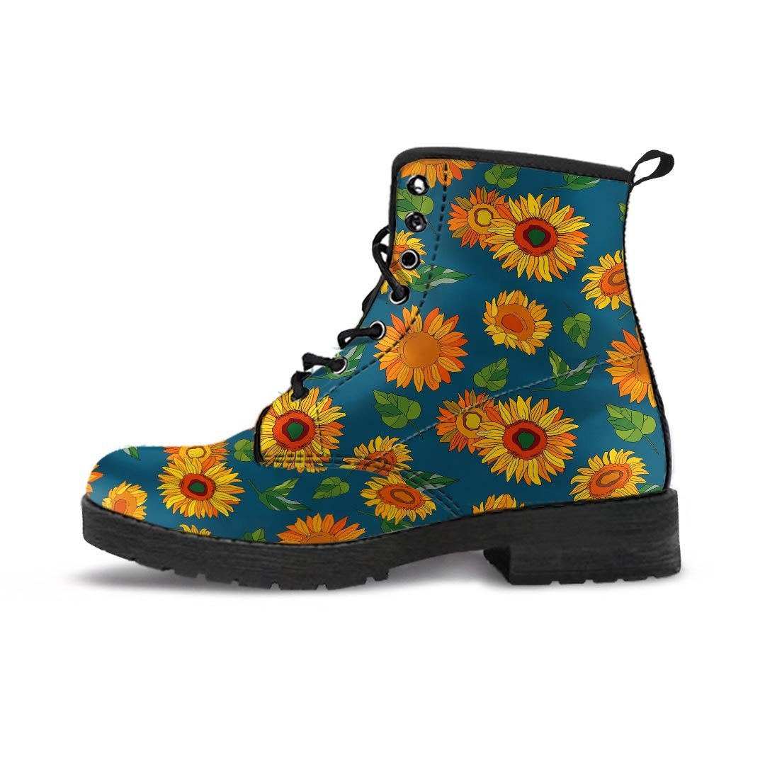 Sunflower Print Men's Boots-grizzshop