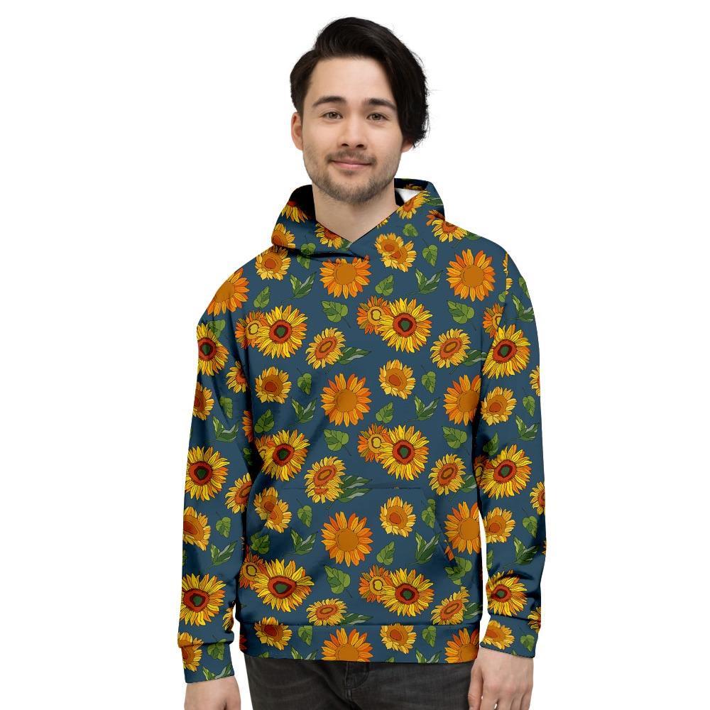 Sunflower Print Men s Hoodie