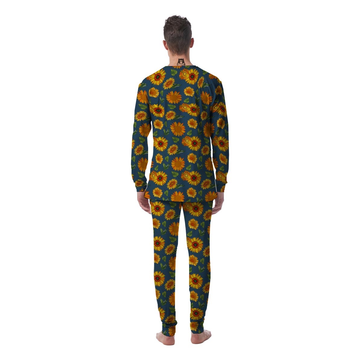 Sunflower Print Men's Pajamas-grizzshop