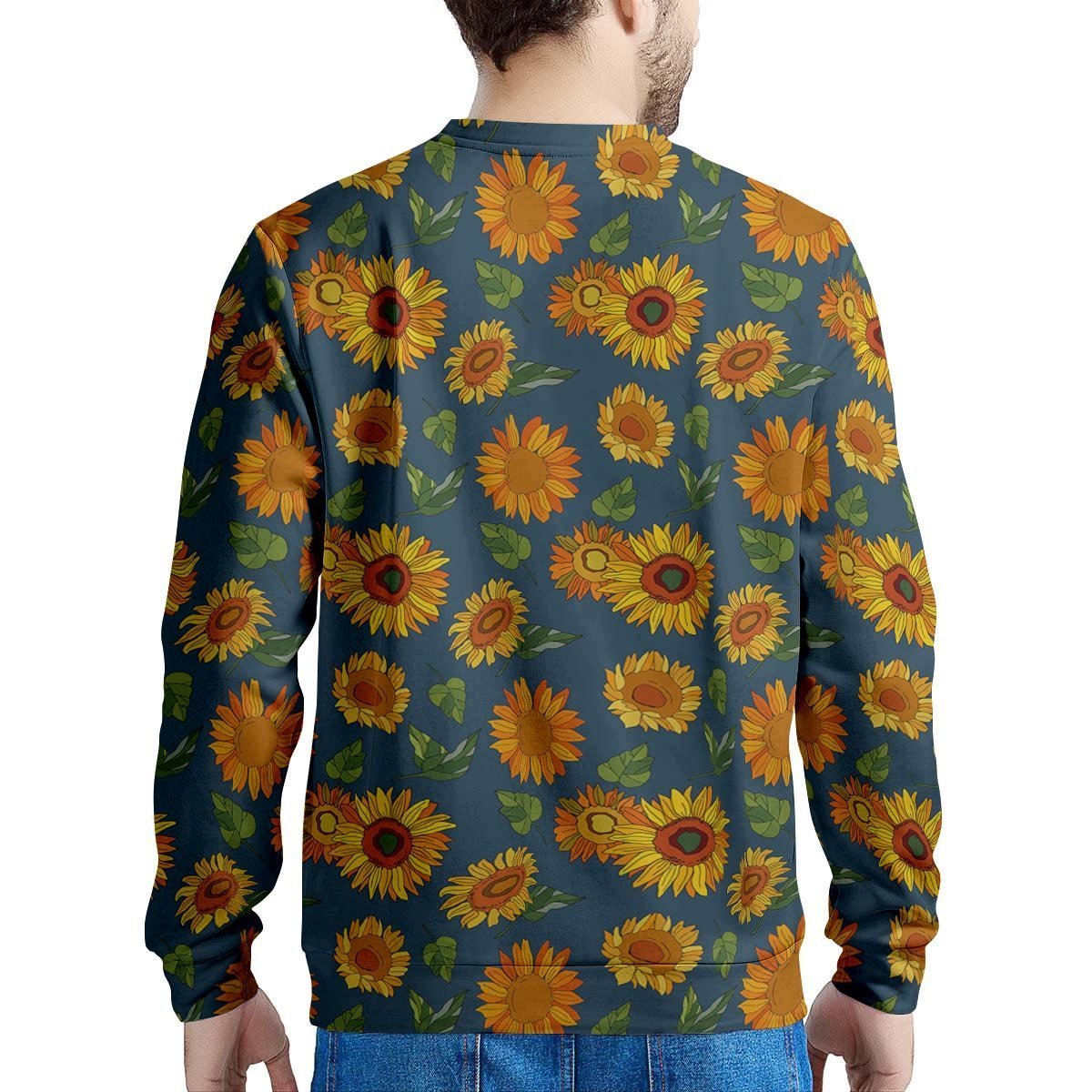 Sunflower Print Men's Sweatshirt-grizzshop