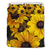 Sunflower Print Pattern Duvet Cover Bedding Set-grizzshop