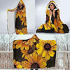 Sunflower Print Pattern Hooded Blanket-grizzshop