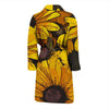 Sunflower Print Pattern Men Long Robe-grizzshop