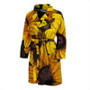 Sunflower Print Pattern Men Long Robe-grizzshop