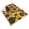 Sunflower Print Pattern Throw Blanket-grizzshop