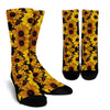 Sunflower Print Pattern Unisex Crew Socks-grizzshop