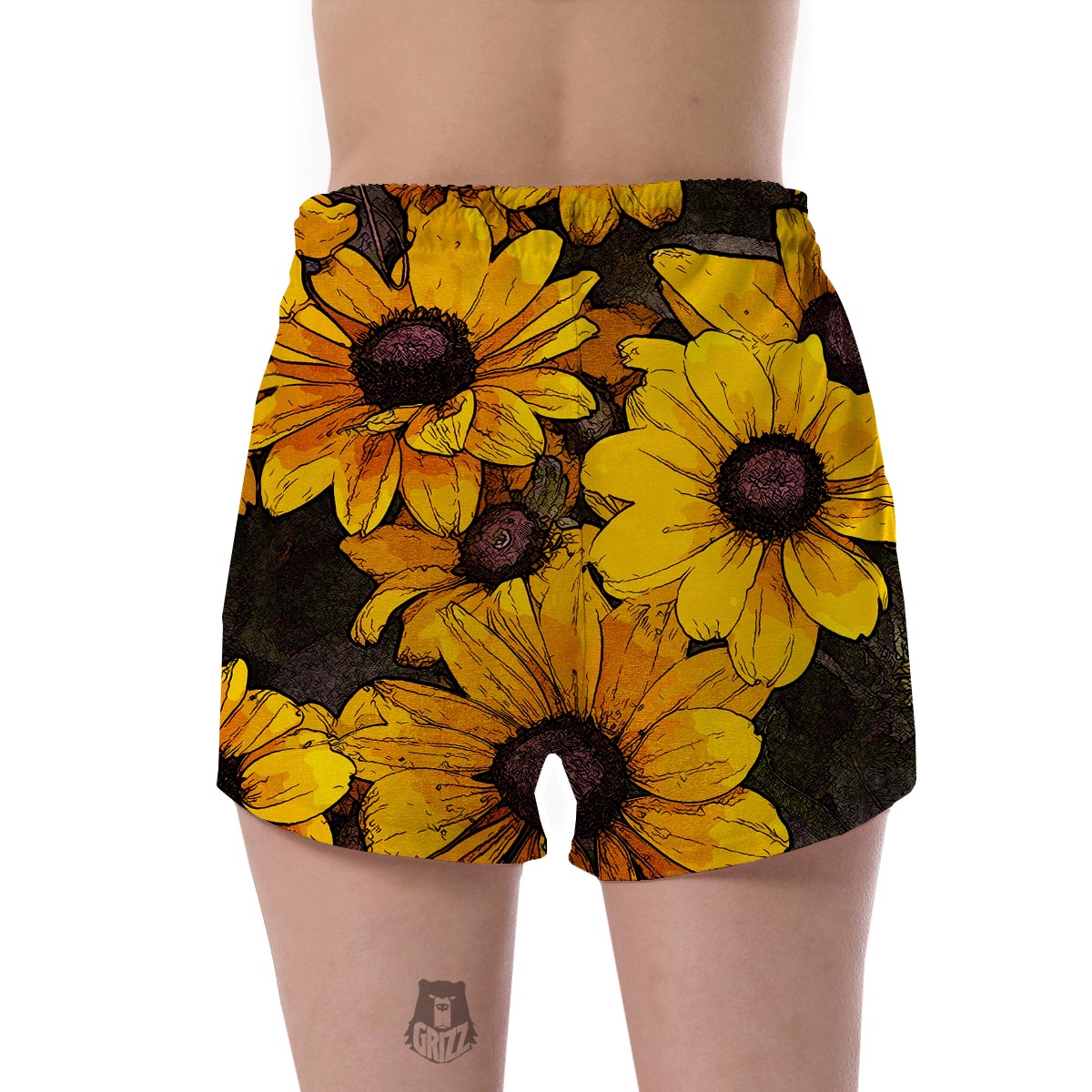 Sunflower Print Pattern Women's Shorts-grizzshop