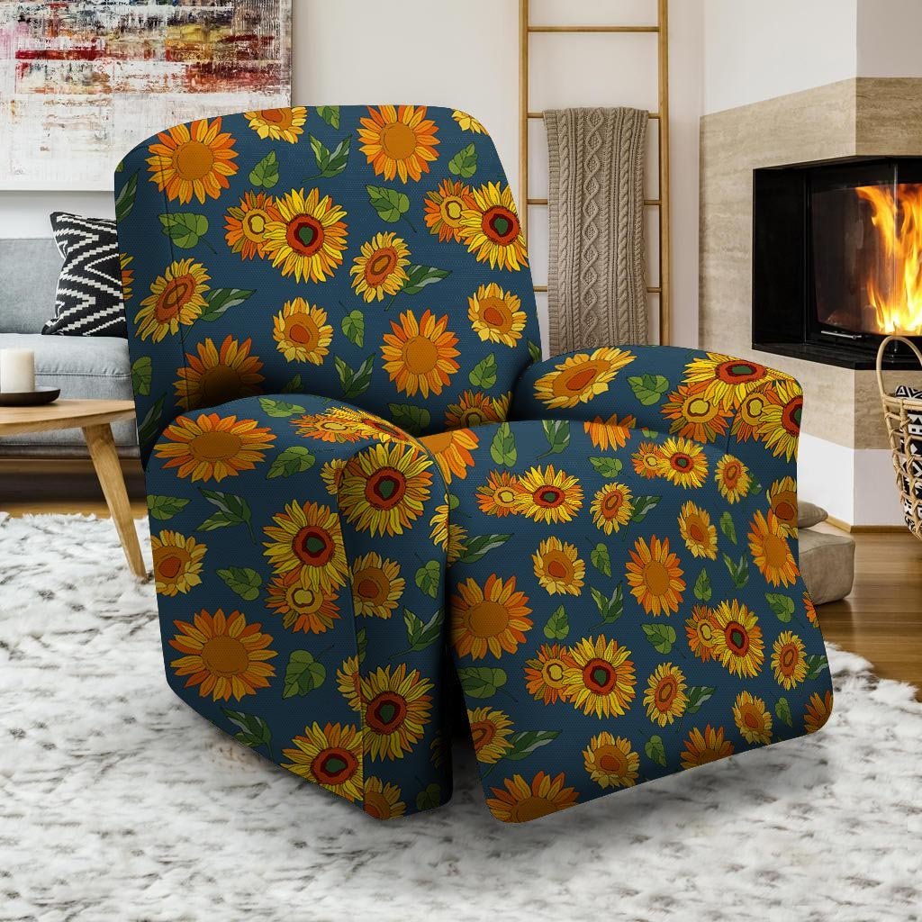 Sunflower Print Recliner Cover-grizzshop