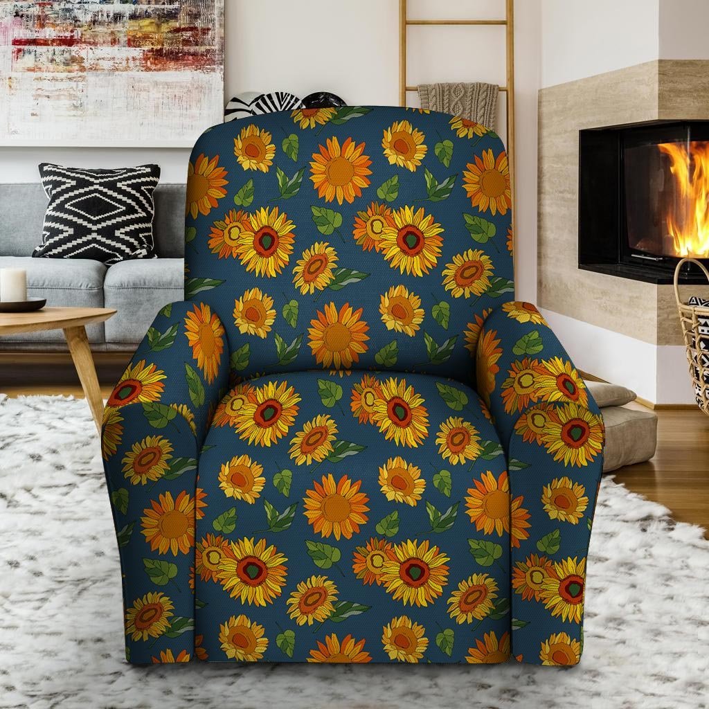 Sunflower Print Recliner Cover-grizzshop