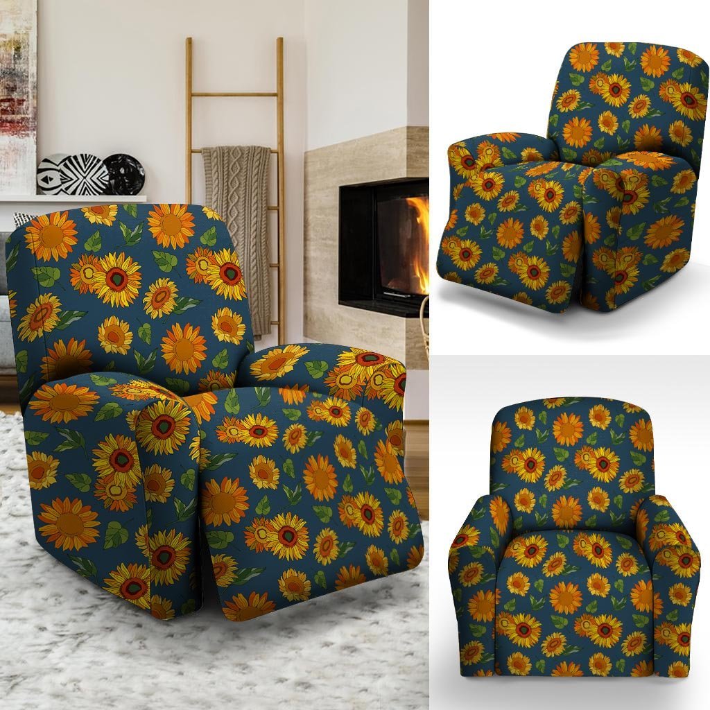 Sunflower Print Recliner Cover-grizzshop