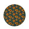 Sunflower Print Round Rug-grizzshop