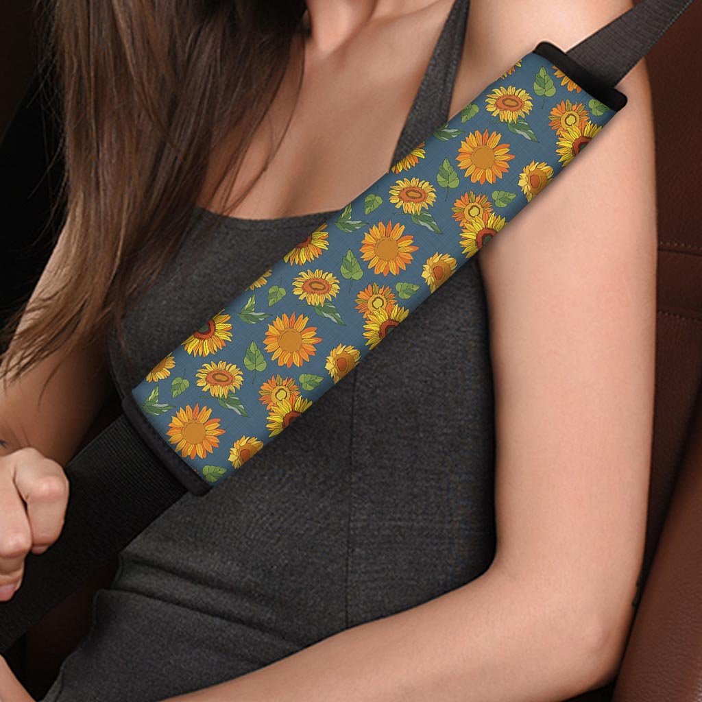 Sunflower Print Seat Belt Cover-grizzshop