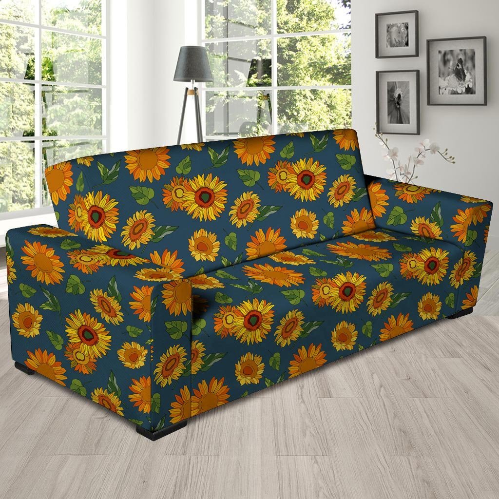 Sunflower Print Sofa Cover-grizzshop