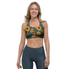 Sunflower Print Sports Bra-grizzshop