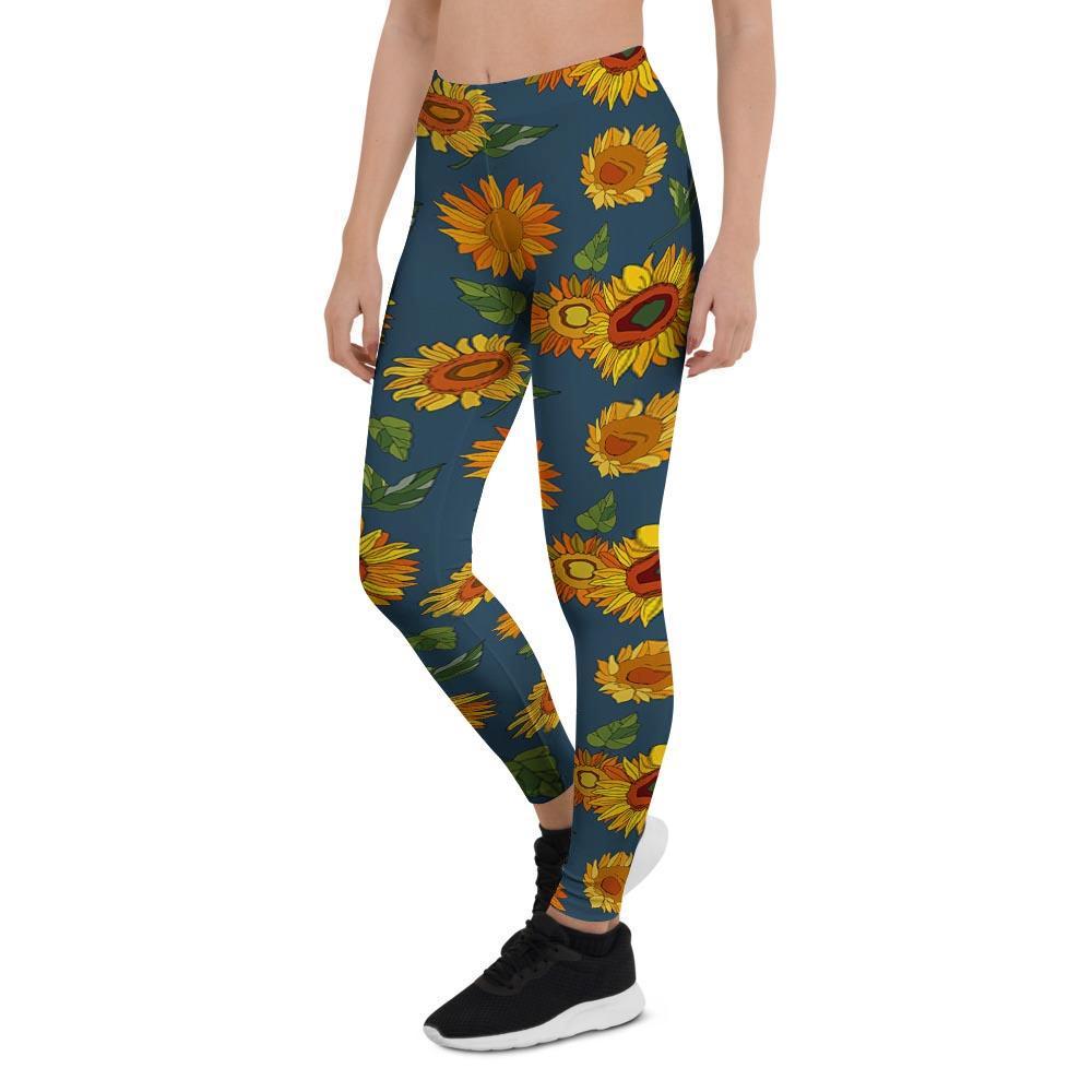 Sunflower Print Women's Leggings-grizzshop