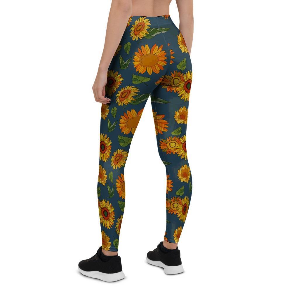 Sunflower Print Women's Leggings-grizzshop