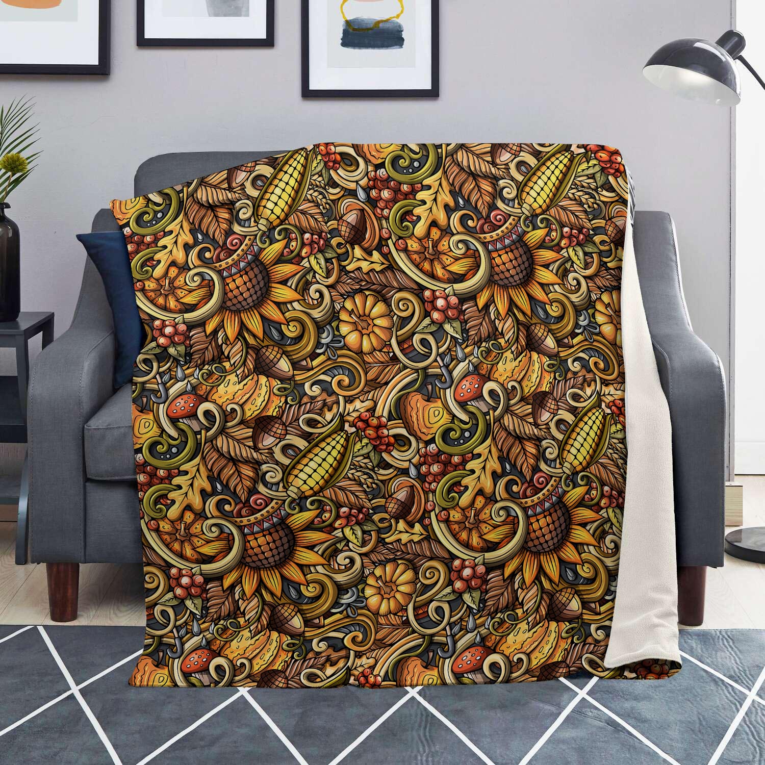 Sunflower Psychedelic Blanket-grizzshop