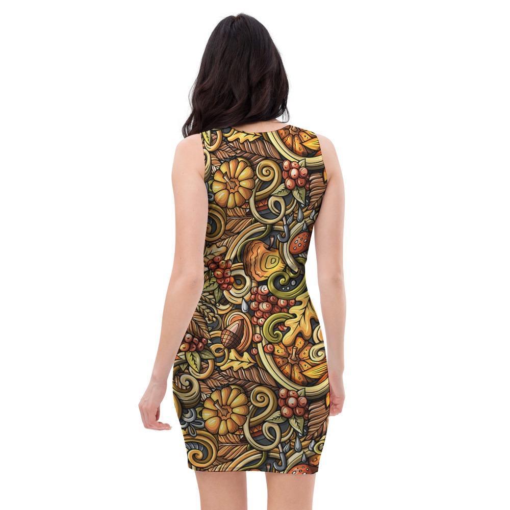 Sunflower Psychedelic Bodycon Dress-grizzshop