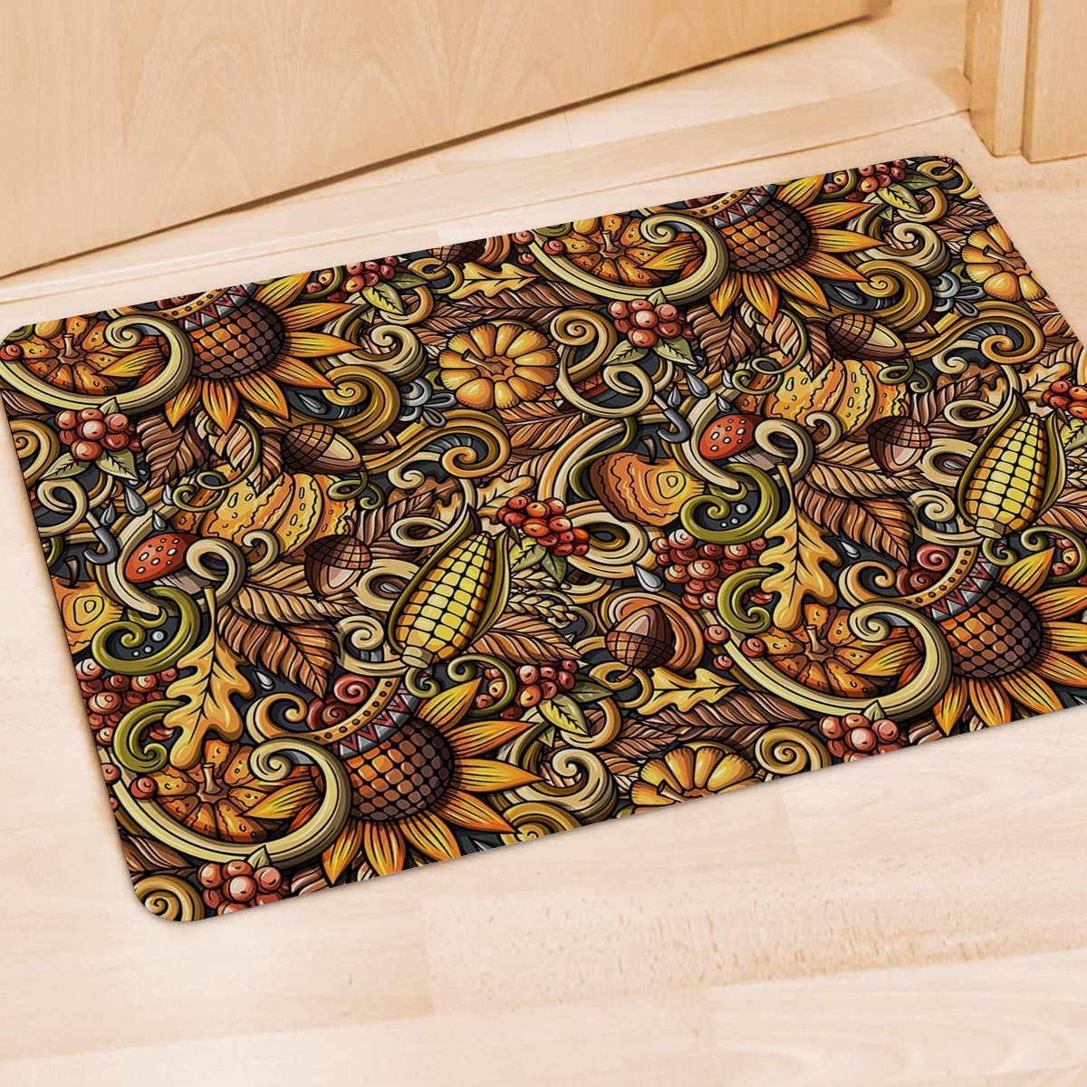Sunflower Psychedelic Door Mat-grizzshop