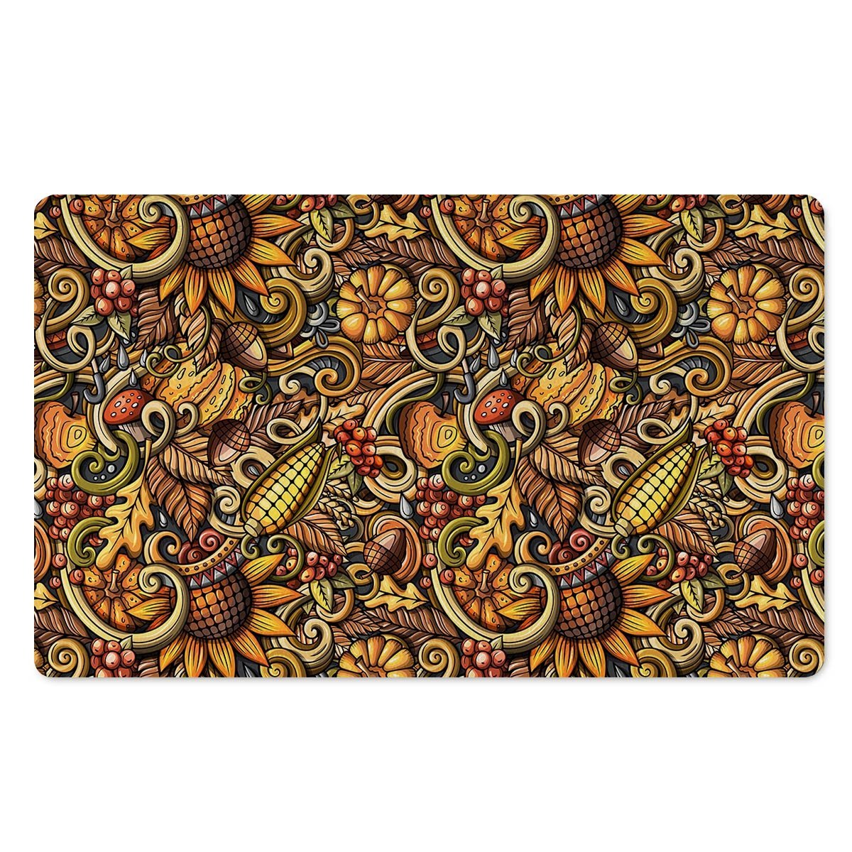 Sunflower Psychedelic Door Mat-grizzshop