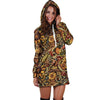 Sunflower Psychedelic Hoodie Dress-grizzshop