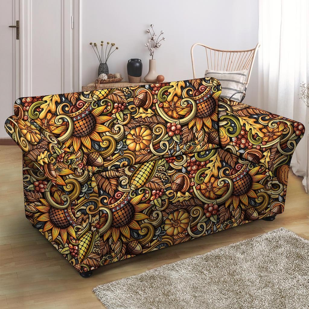 Sunflower Psychedelic Loveseat Cover-grizzshop