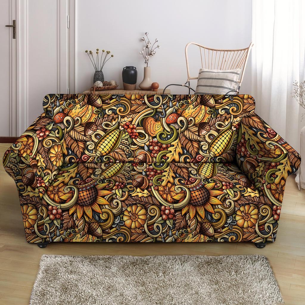 Sunflower Psychedelic Loveseat Cover-grizzshop