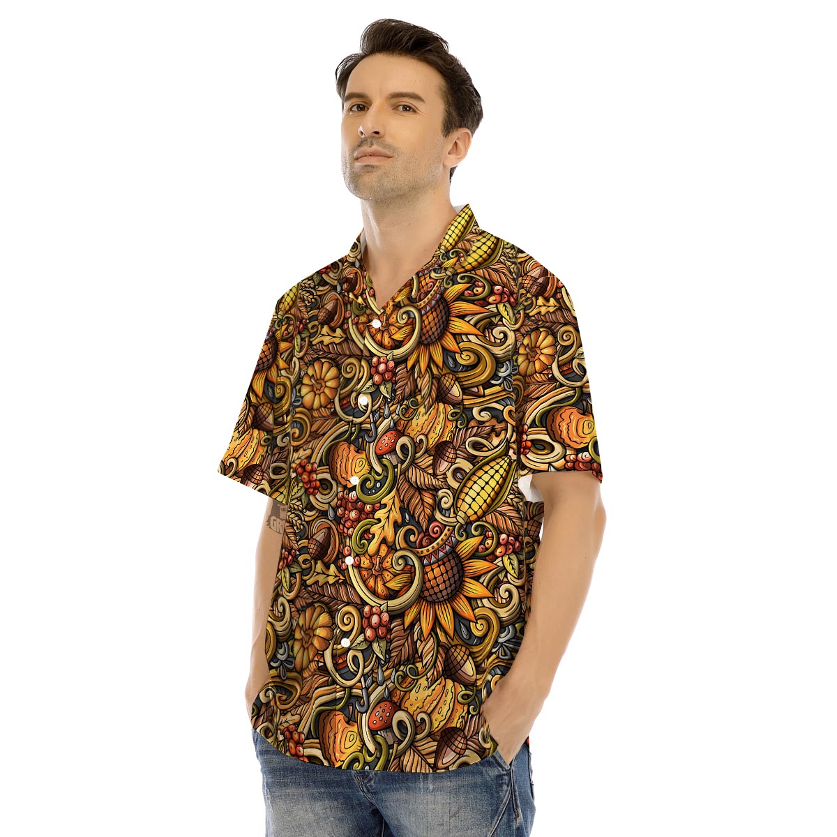 Sunflower Psychedelic Men’s Hawaiian Shirt-grizzshop